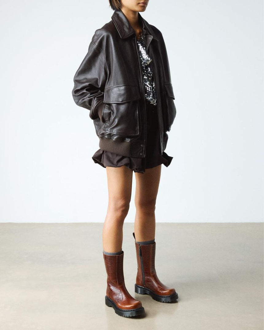 Rejena Croc Emboss Leather Women's Boot