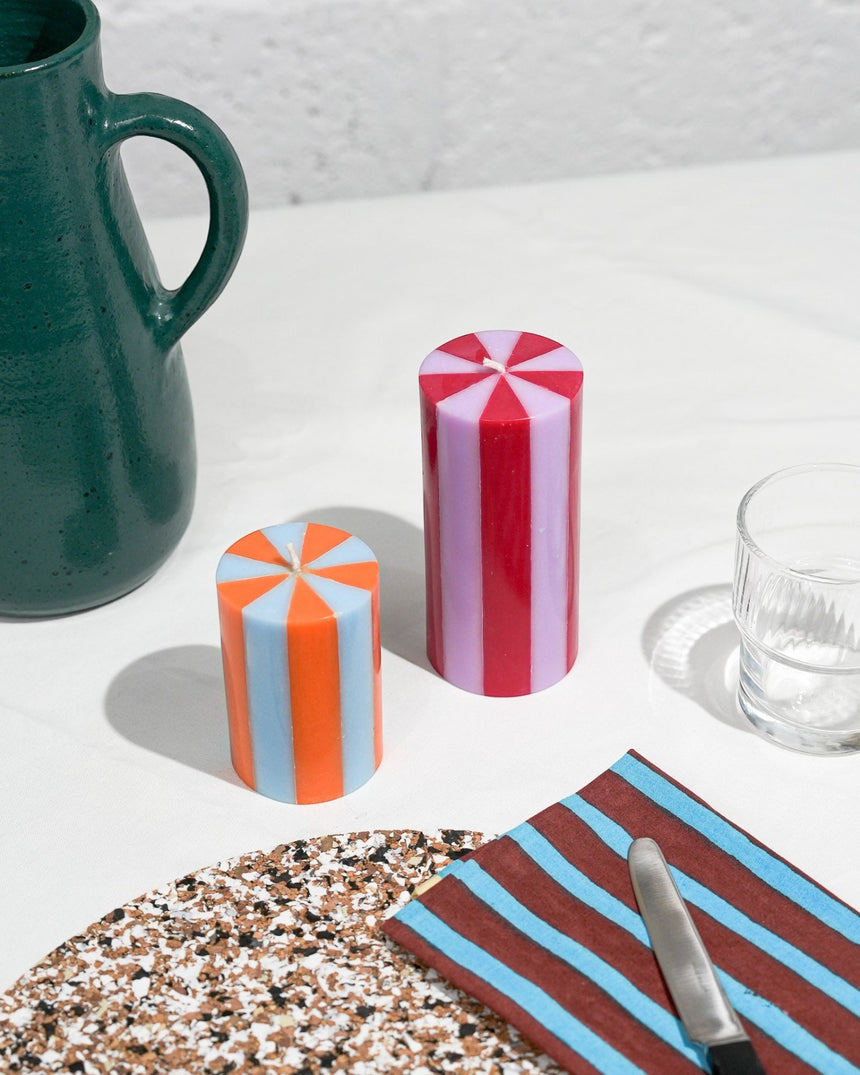 Stripe Pillar Candle M